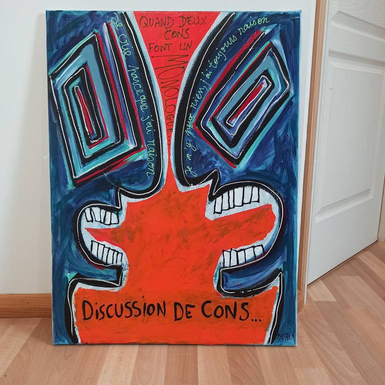 Original Expressionism Humor Painting by Delphine Dessein