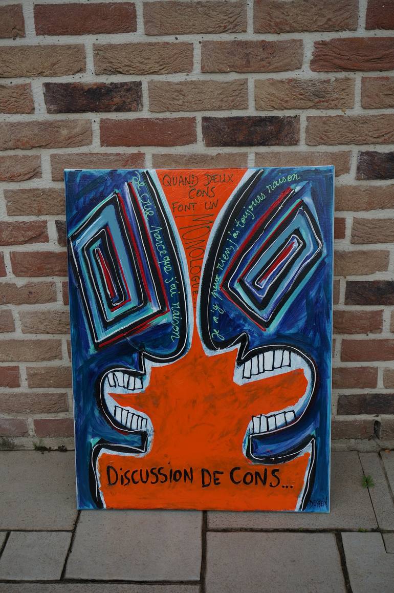 Original Expressionism Humor Painting by Delphine Dessein