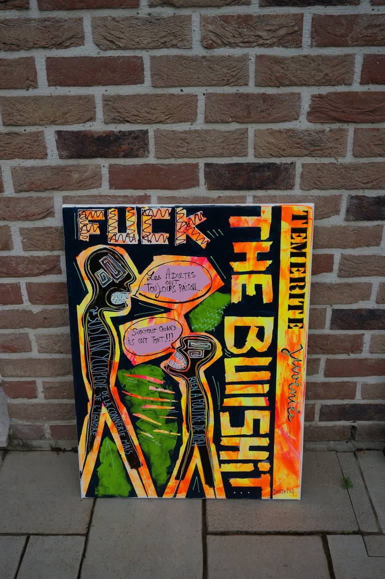 Original Street Art Humor Painting by Delphine Dessein