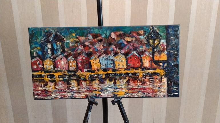 Original Abstract Cities Painting by Svetlana Puzyrenko