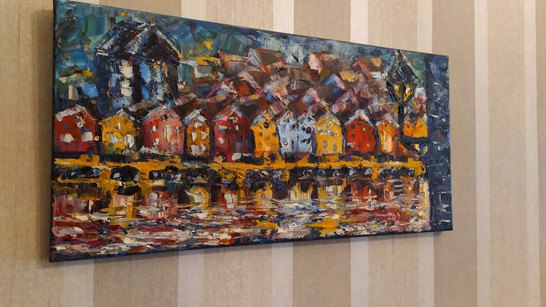 Original Abstract Cities Painting by Svetlana Puzyrenko