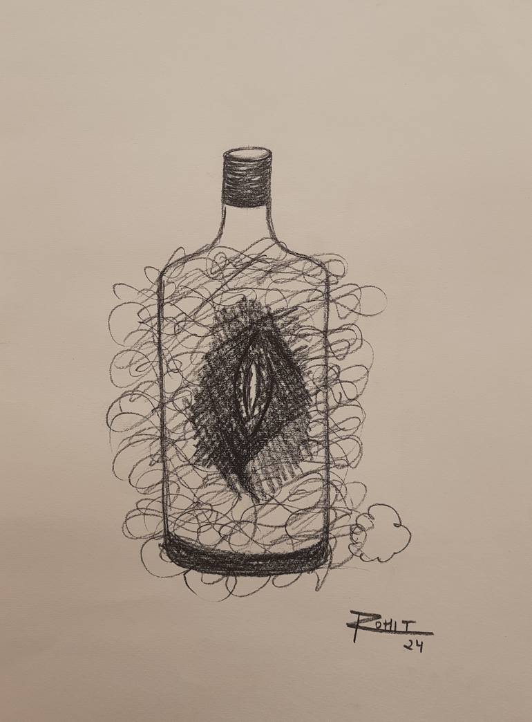 Original Abstract Nude Drawing by Studioo Rohit