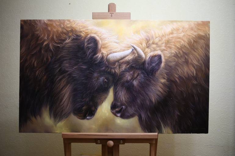 Original Realism Animal Painting by Mykola Kaftan