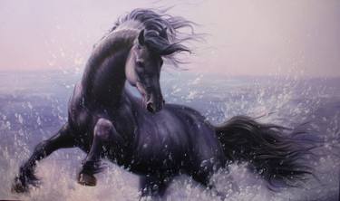 Print of Horse Paintings by Mykola Kaftan