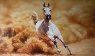Print of Realism Horse Paintings by Mykola Kaftan