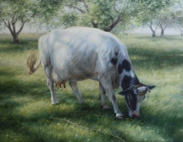 Print of Fine Art Cows Paintings by Mykola Kaftan