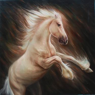 Print of Realism Horse Paintings by Mykola Kaftan