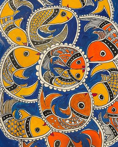 Print of Art Deco Fish Paintings by Ragini Prasad