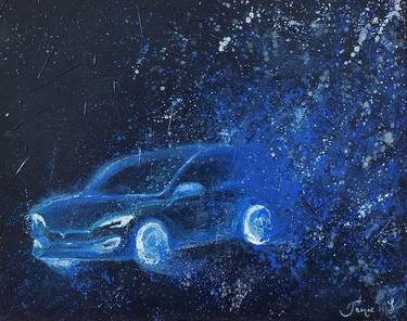 Original Abstract Expressionism Car Painting by Janie Mclaughlin