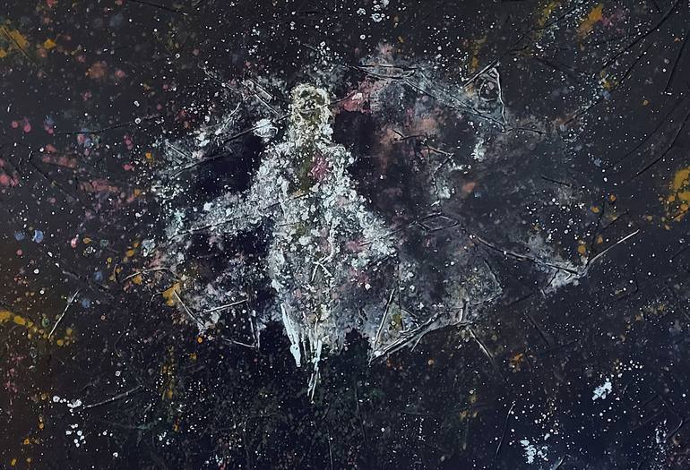 Original Abstract Expressionism Outer Space Painting by Janie McLaughlin