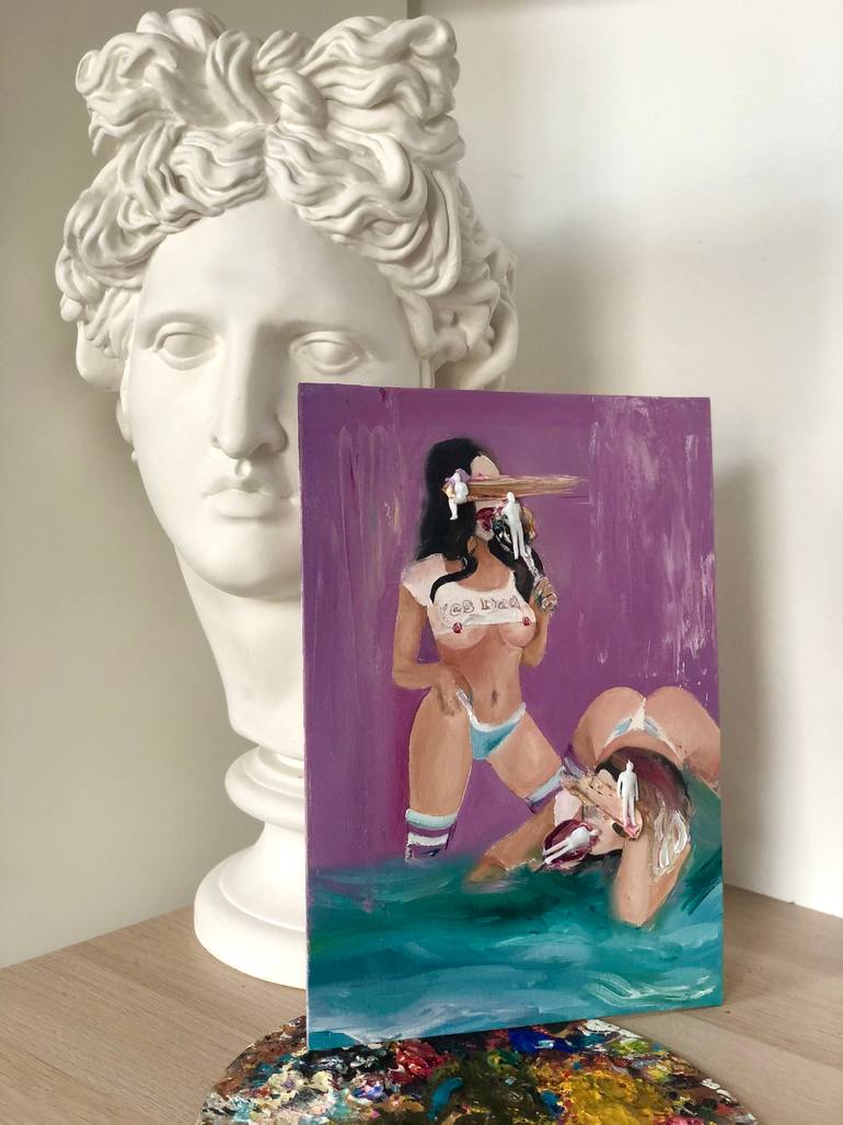 Original Abstract Erotic Painting by Mary Mikhailova