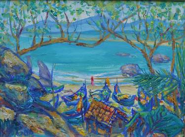Print of Impressionism Beach Paintings by Dmutro Myliarchuk