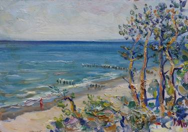 Original Fine Art Beach Painting by Dmutro Myliarchuk