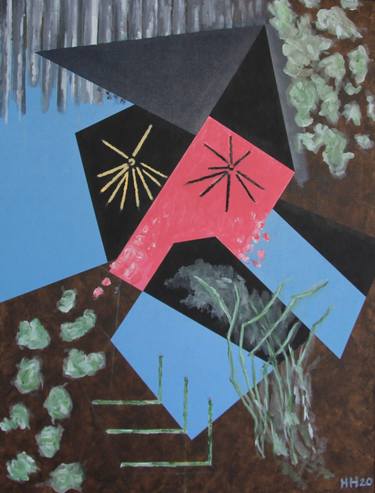 Original Cubism Abstract Paintings by Hugh Hatfield