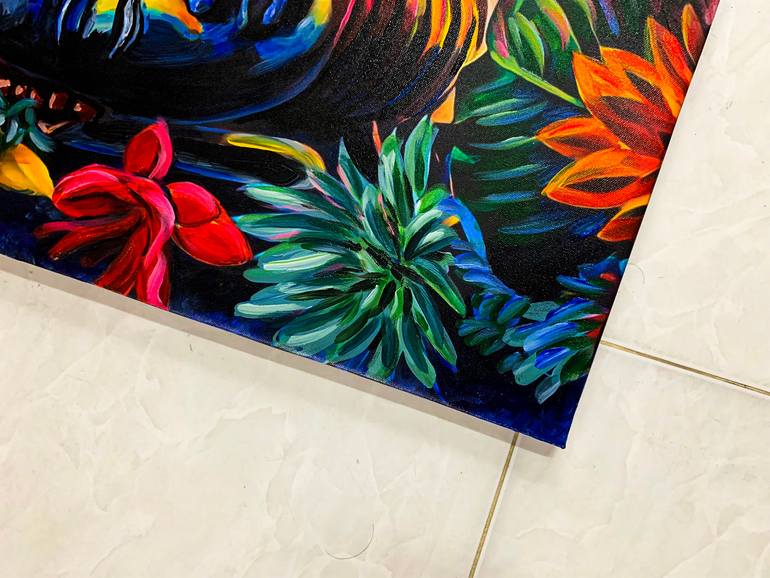 Original Abstract Religion Painting by Da Huyn