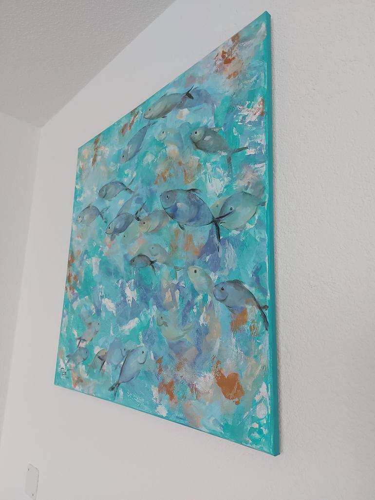 Original Abstract Expressionism Water Painting by Thu Nguyen