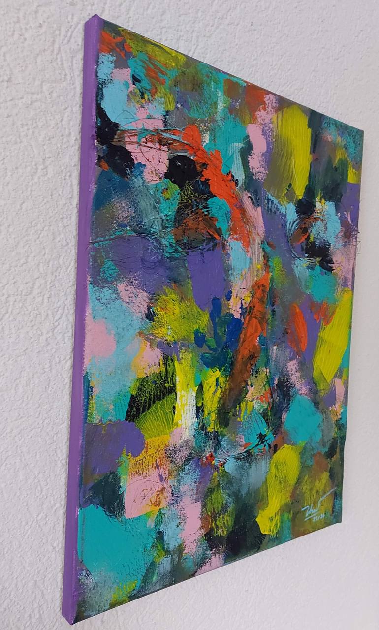 Original Abstract Expressionism Abstract Painting by Thu Nguyen