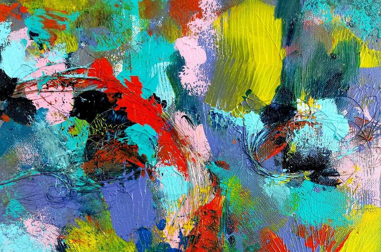 Original Abstract Expressionism Abstract Painting by Thu Nguyen
