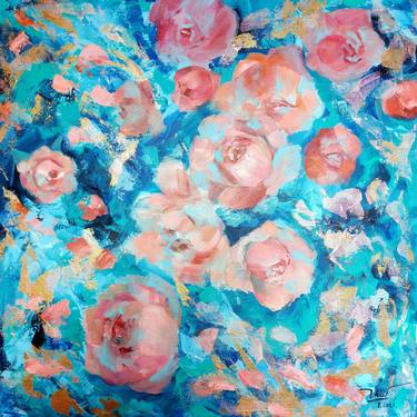 Original Abstract Expressionism Floral Paintings by Thu Nguyen
