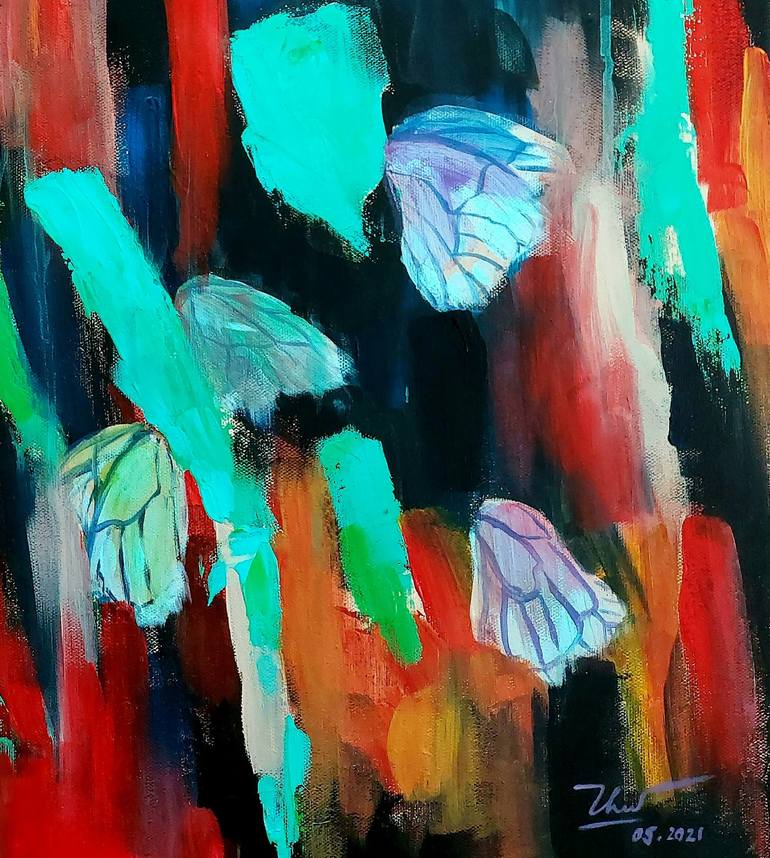 Original Abstract Nature Painting by Thu Nguyen