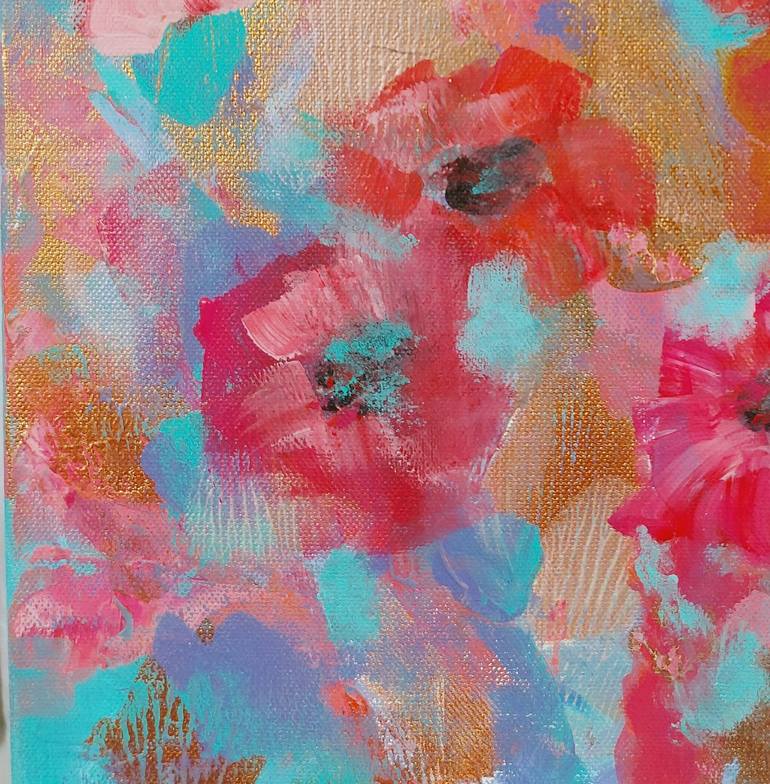 Original Expressionism Floral Painting by Thu Nguyen