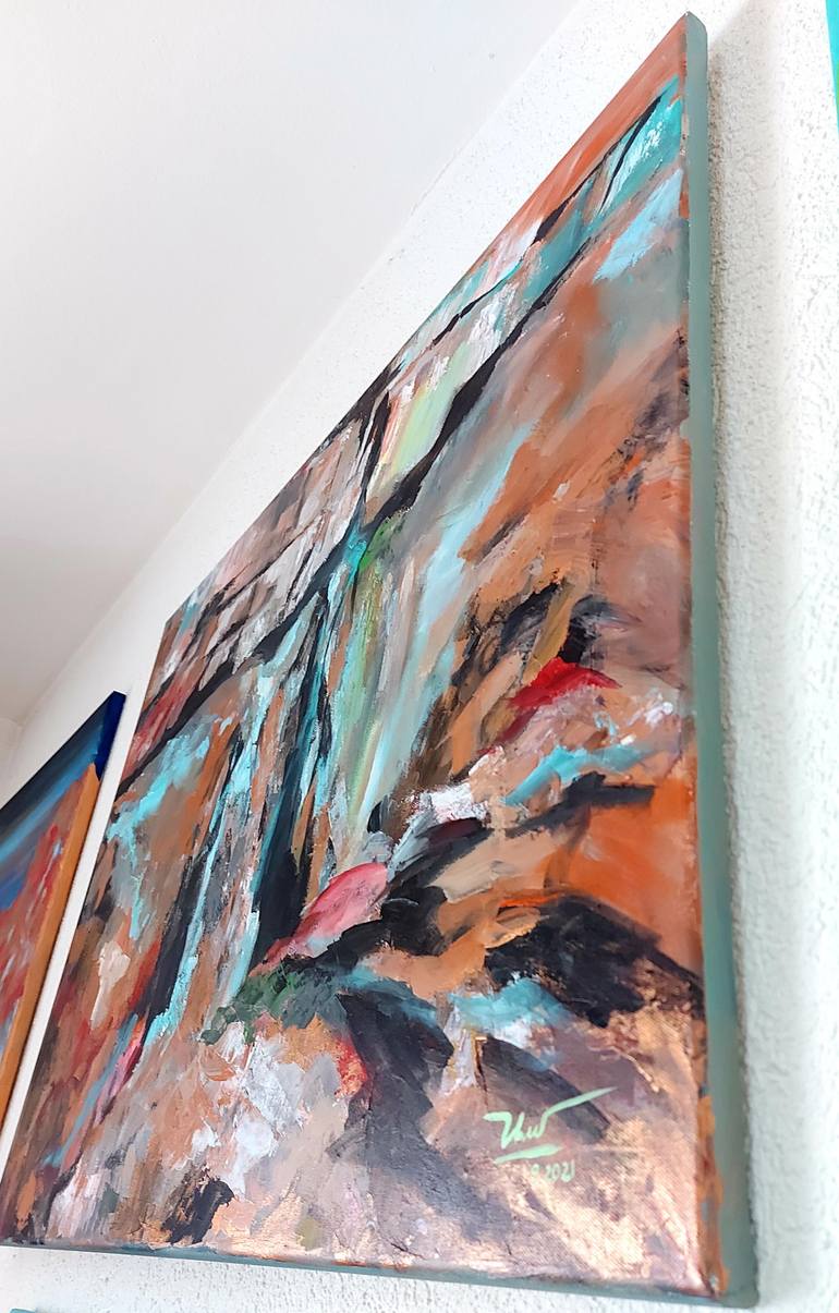 Original Abstract Expressionism Abstract Painting by Thu Nguyen