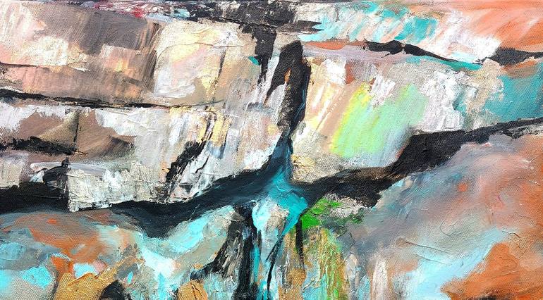 Original Abstract Expressionism Abstract Painting by Thu Nguyen