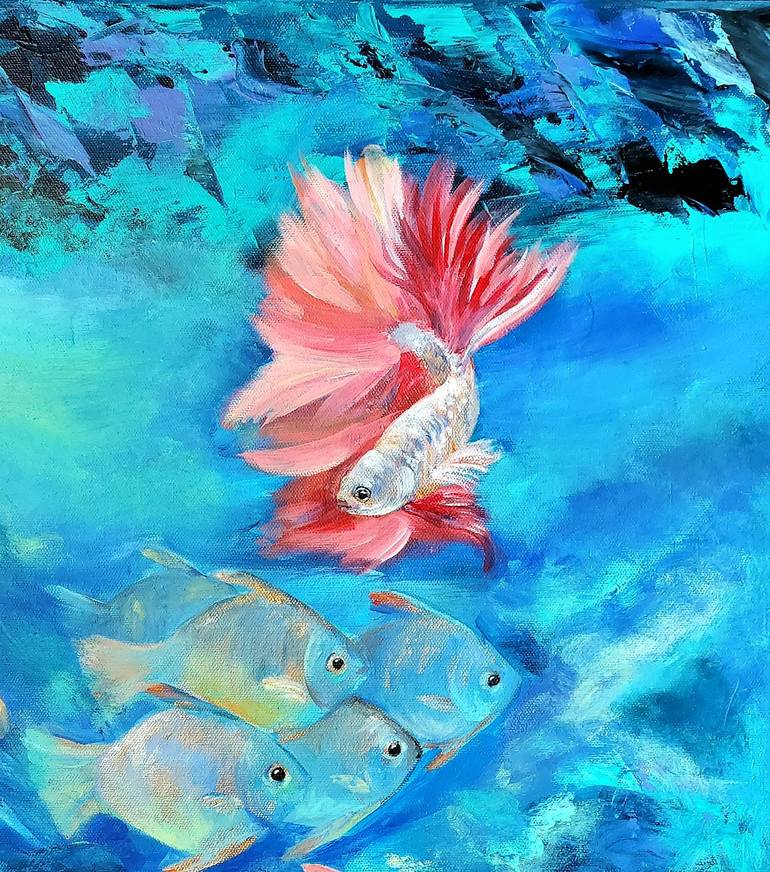 Original Fish Painting by Thu Nguyen