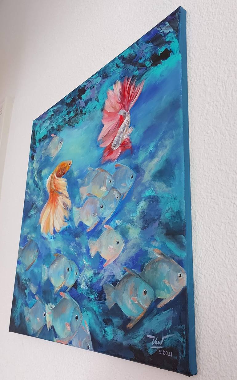 Original Fish Painting by Thu Nguyen