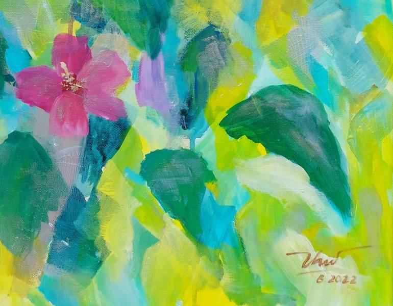 Original Floral Painting by Thu Nguyen