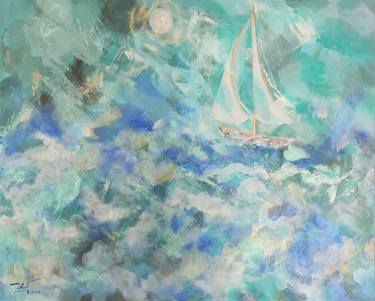 Original Expressionism Boat Paintings by Thu Nguyen