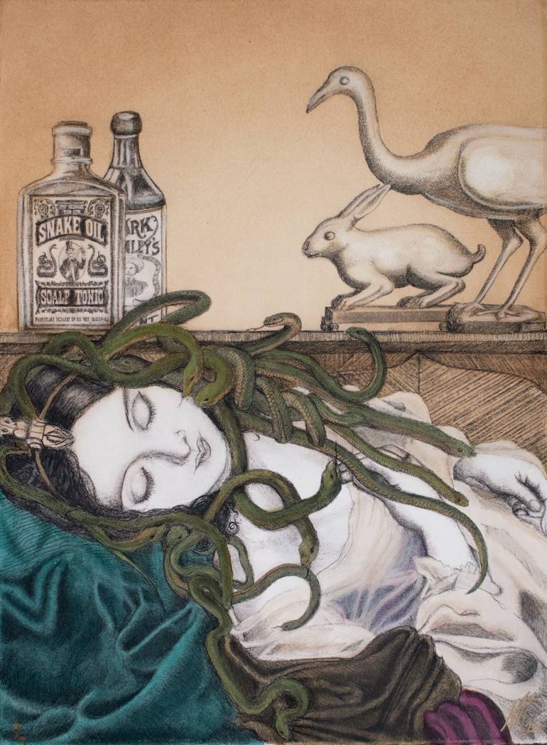 Original Contemporary Classical Mythology Mixed Media by Niki Mcqueen