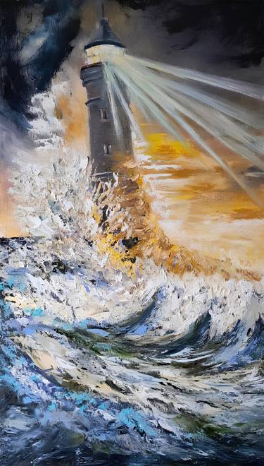 Original Impressionism Beach Painting by Maria Galan