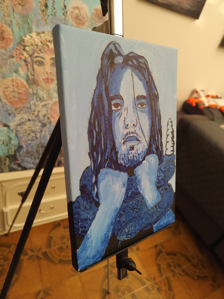 Original Impressionism Men Painting by Maria Galan