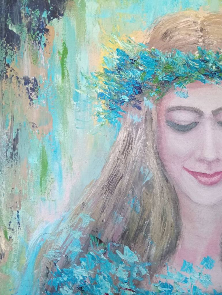 Original Abstract Portrait Painting by Maria Galan