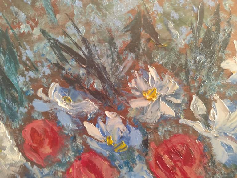 Original Impressionism Floral Painting by Maria Galan