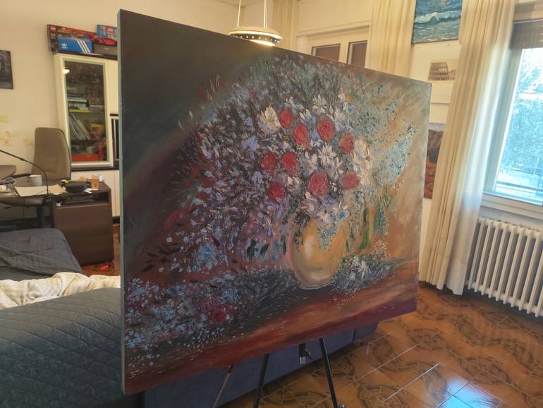 Original Impressionism Floral Painting by Maria Galan