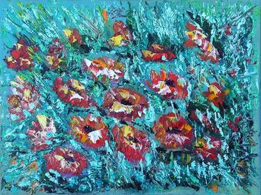 Original Impressionism Floral Paintings by Maria Galan