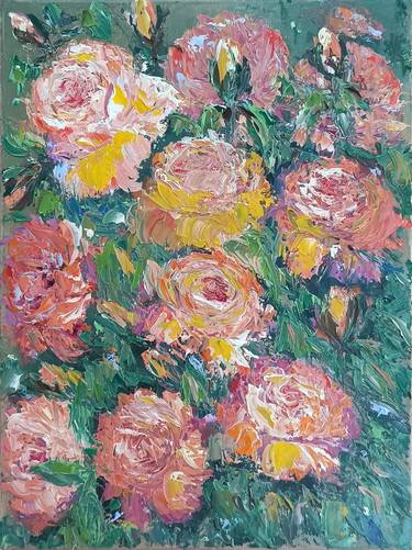 Original Impressionism Floral Paintings by Maria Galan