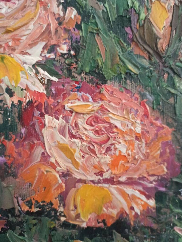 Original Impressionism Floral Painting by Maria Galan
