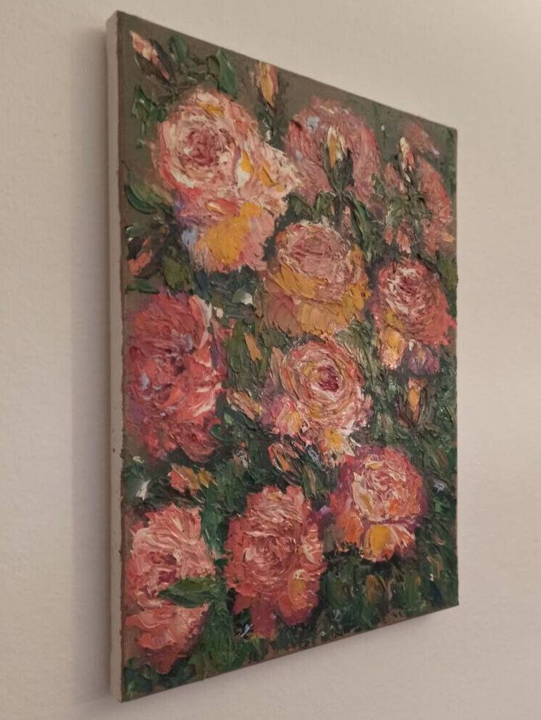 Original Impressionism Floral Painting by Maria Galan