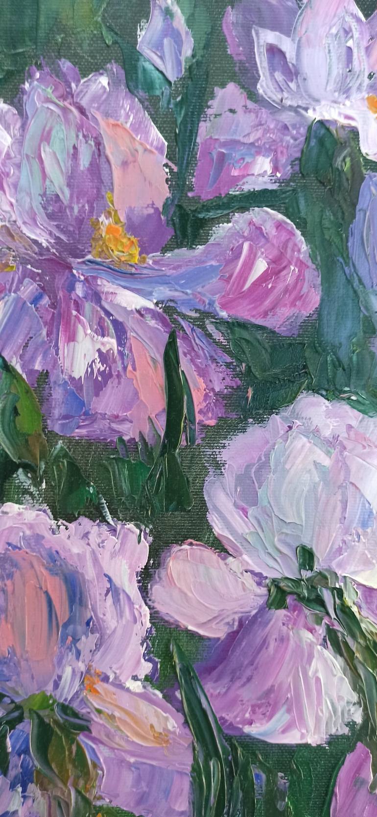 Original Impressionism Floral Painting by Maria Galan