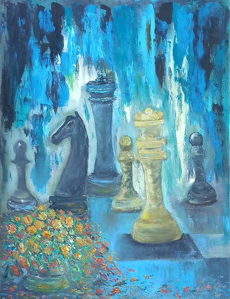 Chess Game Painting Still Life Art Canvas and Paper Prints 