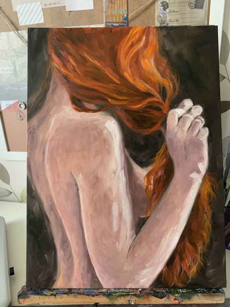 Original Impressionism Nude Painting by Elena Rogozhnikova