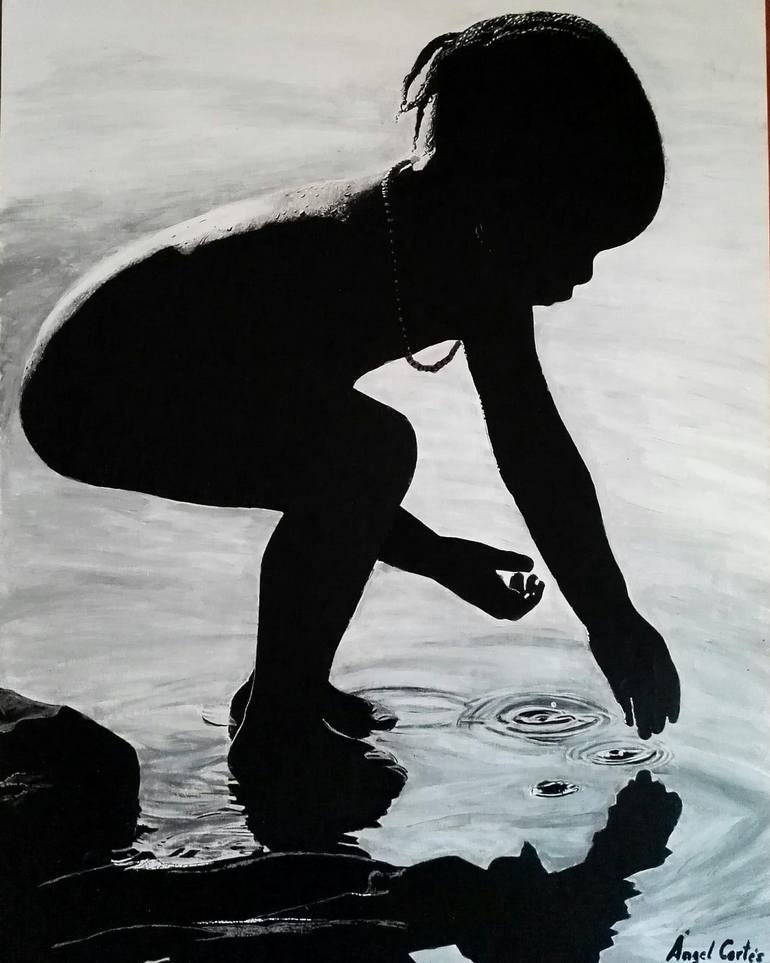 The water girl Drawing by Angel Cortes | Saatchi Art