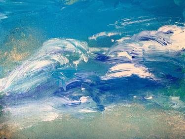 Raging sea. Picture is painted by a bust thumb