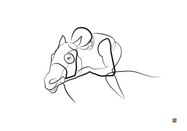 Jockey rides a horse thumb
