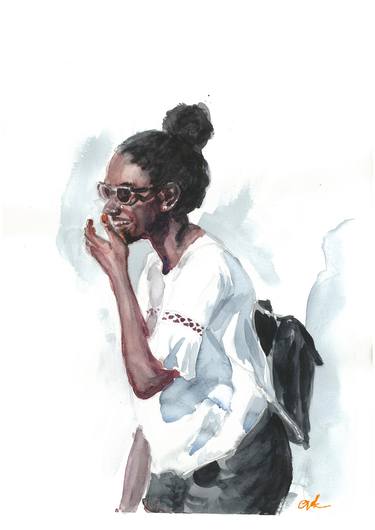 African American Woman in watercolor thumb