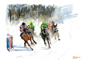 Horse racing in winter thumb