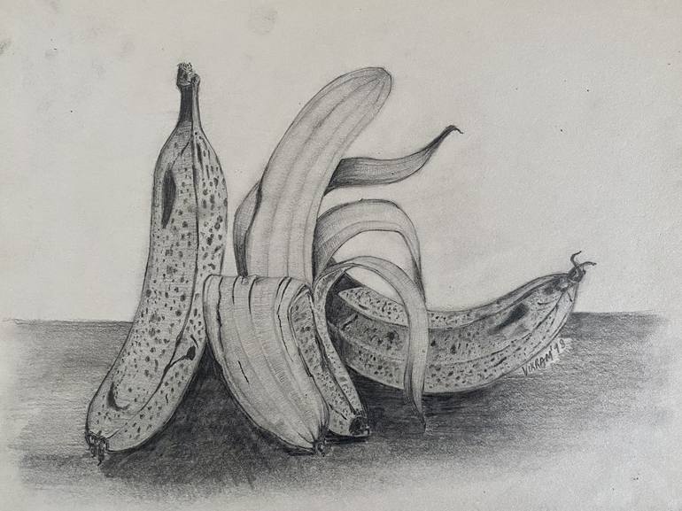 peeled banana drawing